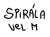 a black and white image of the word spirala vel m