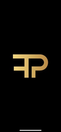 the fp logo on a black background