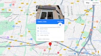 a map showing the location of a business