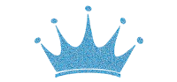 a blue crown on a black background