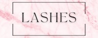 a pink marble background with the word lashes