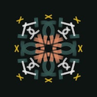 an illustration of a mandala on a black background