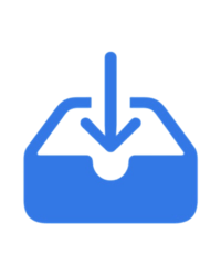 a blue icon with an arrow in it