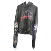 a hoodie with graffiti on it