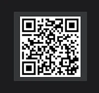 a qr code on a black background