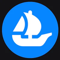 a blue circle with a sailboat in it