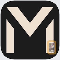a phone with the letter m on it