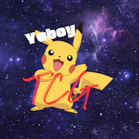 a pikachu in space with the words yaboy tct