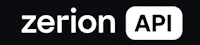 the logo for zerion api on a black background
