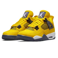 nike air jordan 4 retro in yellow and grey