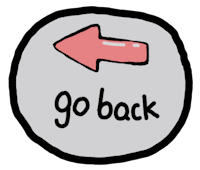 a sticker with the word go back on it
