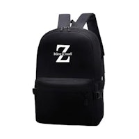 a black backpack with the letter z on it