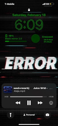a screenshot of the error screen on an iphone