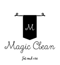 the logo for magic clean for men and women