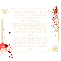 a black and white poster with a bloody background