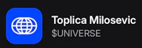 a logo with the words topica miloevi and the word universe
