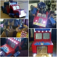 a collage of pictures of a transformers costume