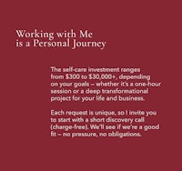 working with me is a personal journey