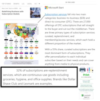 a screenshot of the microsoft subscription start page