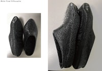a pair of black shoes on a table