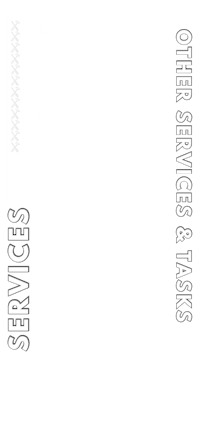 a black and white poster with the words services and tasks