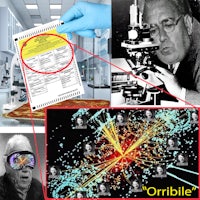 a picture of a man holding a piece of paper and a picture of an orbit
