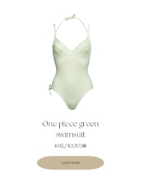 one piece green swimsuit