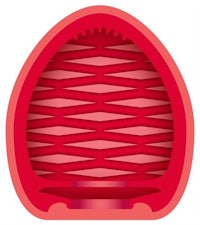 the inside of a red egg