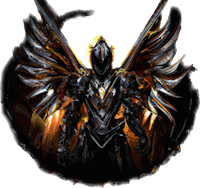 an image of an angel with wings on a black background