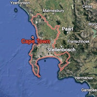 a map showing the location of cape town