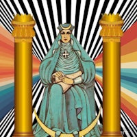 an image of a woman sitting on a throne