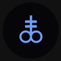 a blue circle with a cross in it