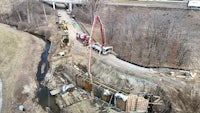 an aerial view of a construction site