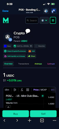 a screenshot of the cyptocurrency app on a phone