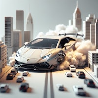 a white lamborghini sports car with smoke coming out of it