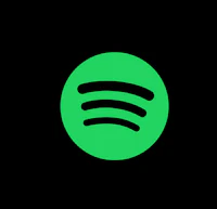 a green spotify logo on a black background
