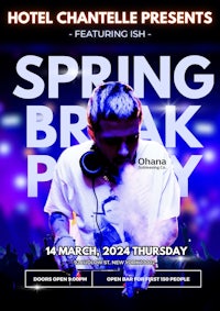 a flyer for the spring break party at hotel claire