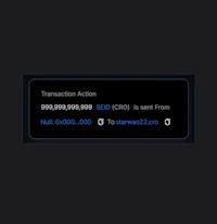 a screen showing a transaction action on a dark background