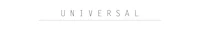 the word universal on a white background