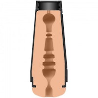 a close up view of a syringe with a brown handle