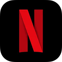 the netflix logo on a black background