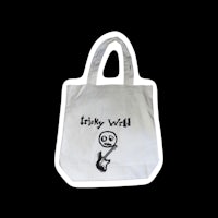 a white tote bag with the words tiny well on it