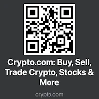 a qr code with the words crypt com buy sell trade crypt, stocks & more