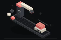 an isometric image of a lego machine