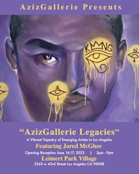 a poster for azz gallery presents legacy featuring jack mccoy