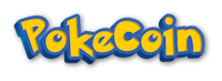 pokecoin logo on a black background