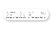 a black button with the word return policy on it