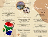a flyer for a day trip to south africa