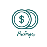 the logo for packages on a black background