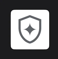 a shield icon on a black background